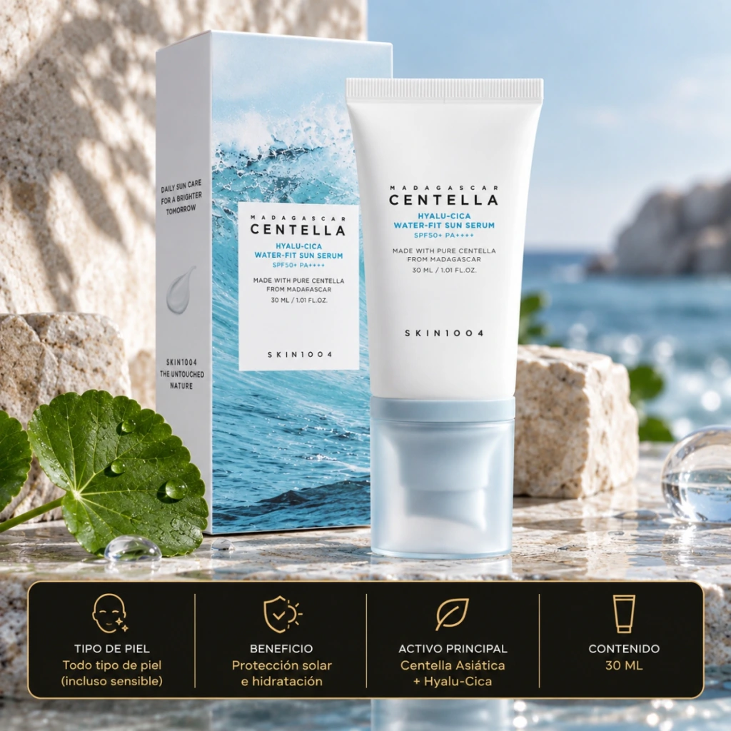 Skin1004 Madagascar Centella Hyalu-Cica Water-Fit Sun Serum - Imagen 2